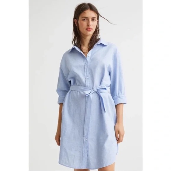 H&M Dresses & Skirts - H&M Linen Blend Shirt Dress